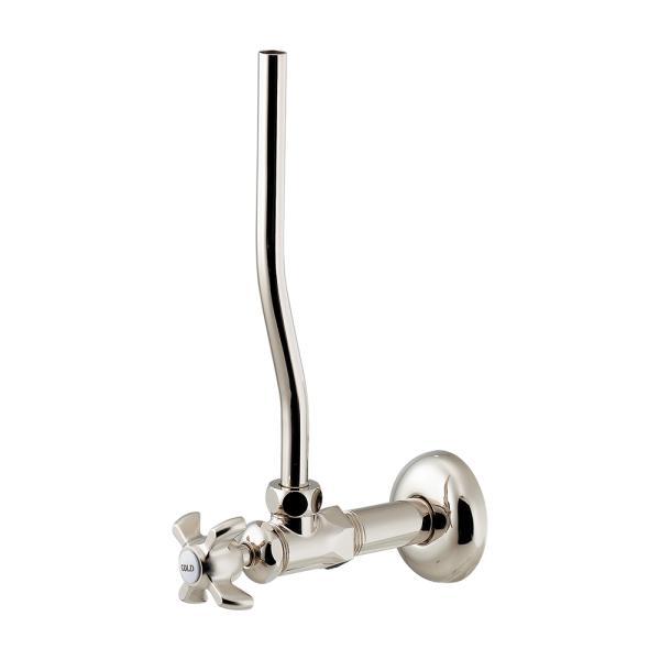 アングル形止水栓 クロスハンドル アングル止水栓 レトロシルバー 壁給水 壁配管 おしゃれ 蛇口給水...