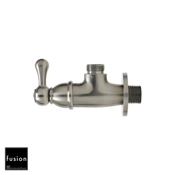 ステンレス アングル止水栓 おしゃれ 壁 給水栓 給水金具 バルブ fusion フュージョン