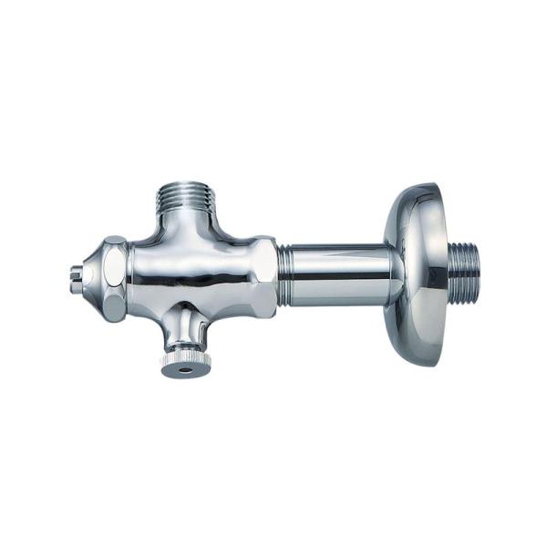 D式アングル止水栓（水抜き付/寒冷地用） 蛇口用の壁用給水栓