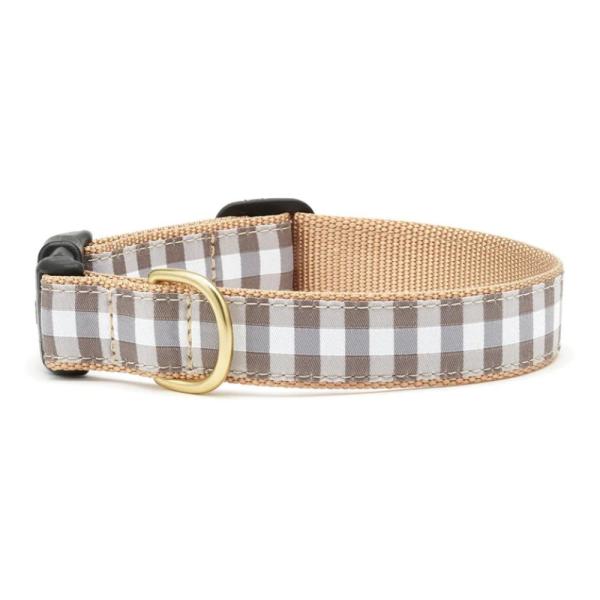 犬用 首輪 痛くない ワンタッチバックル アップカントリー グレーバッファローチェック 可愛い おし...
