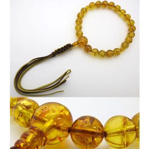 男性用の数珠 虎琥珀 26玉 片手共仕立て 限定品 紐房 : 香源 お数珠