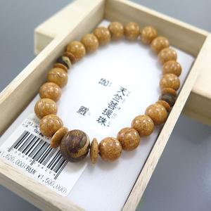 天竺菩提樹 9mm玉 ブレスレット 緑油伽羅仕...の詳細画像1