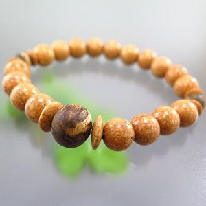 天竺菩提樹 9mm玉 ブレスレット 緑油伽羅仕...の詳細画像2