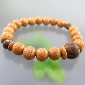 天竺菩提樹 9mm玉 ブレスレット 緑油伽羅仕...の詳細画像3