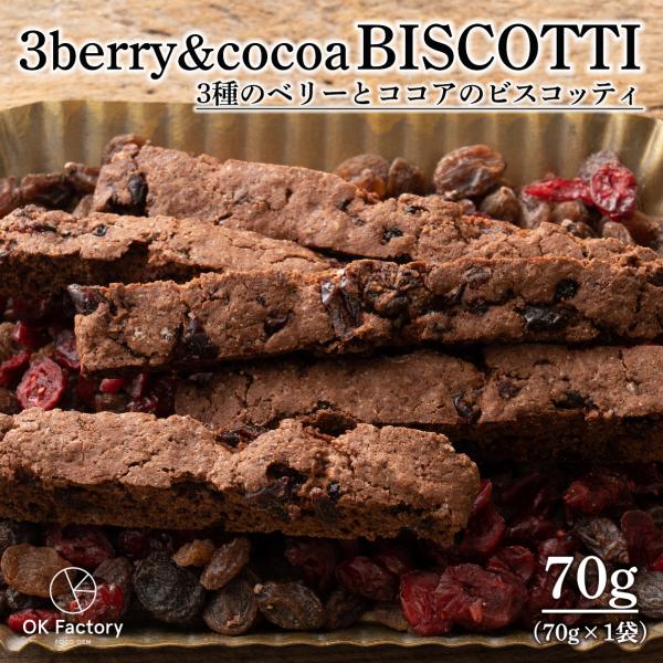《1000円 ポッキリ》【70g】3種のベリーとココアのビスコッティ送料無料 割れ欠け_ グルテンフ...