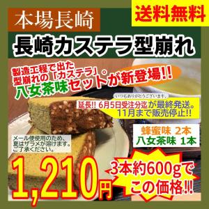 本場 長崎 カステラ 蜂蜜味 八女茶味 セット 型崩れ御免