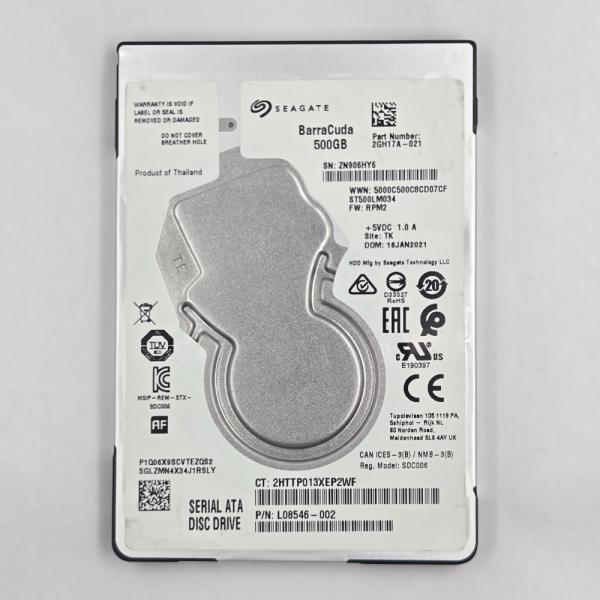 再生品 HDD (2.5インチ) 500GB 消去済み SEAGATE ST500LM034-2GH...