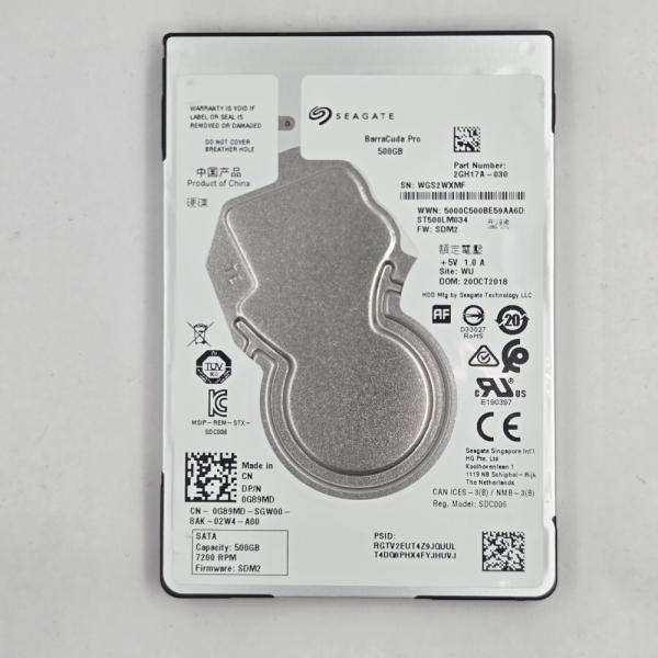 再生品 HDD (2.5インチ) 500GB 消去済み SEAGATE ST500LM034-2GH...