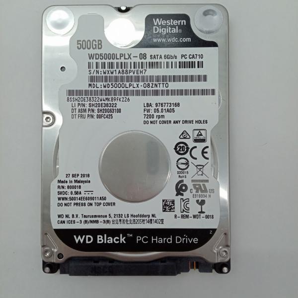再生品 HDD (2.5インチ) 500GB [1690時間] WD Black WD-WXW1A8...