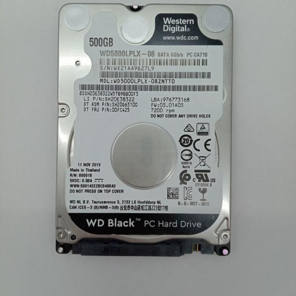 再生品 HDD (2.5インチ) 500GB 消去済み WD Black WD5000LPLX-08...