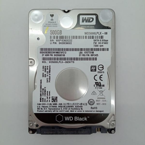 再生品 HDD (2.5インチ) 500GB 消去済み WD Black WD5000LPLX-08...