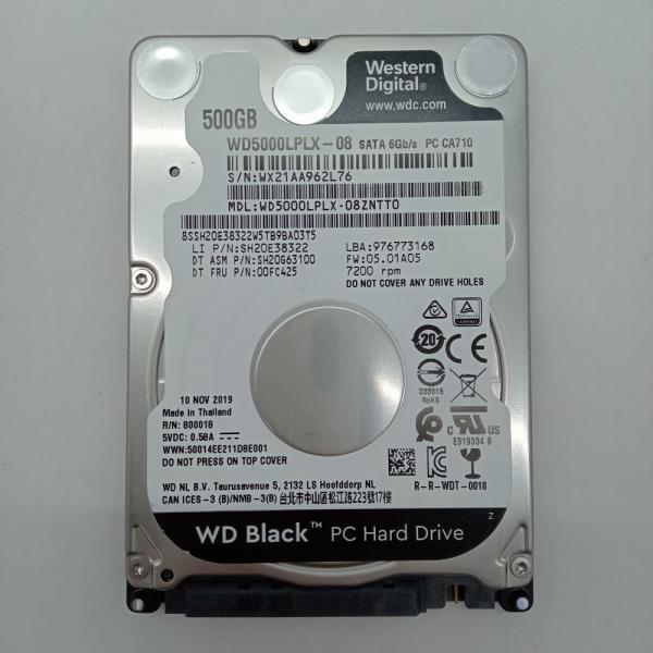 再生品 HDD (2.5インチ) 500GB 消去済み WD Black WD5000LPLX-08...