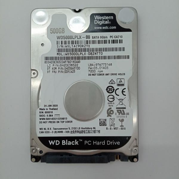 再生品 HDD (2.5インチ) 500GB 消去済み WD Black WD5000LPLX-08...