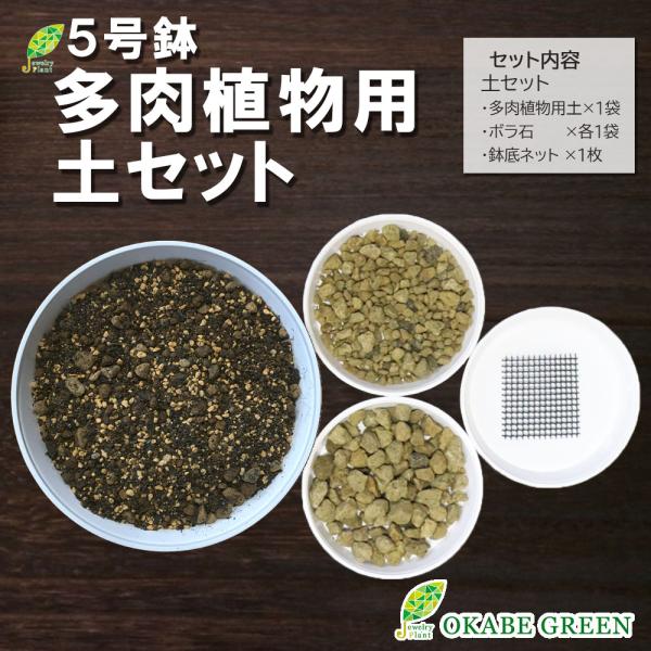 多肉植物用土セット 5号鉢用 多肉植物  観葉植物 土 室内用 鉢植え 鹿沼土 日向土 くん炭 バー...