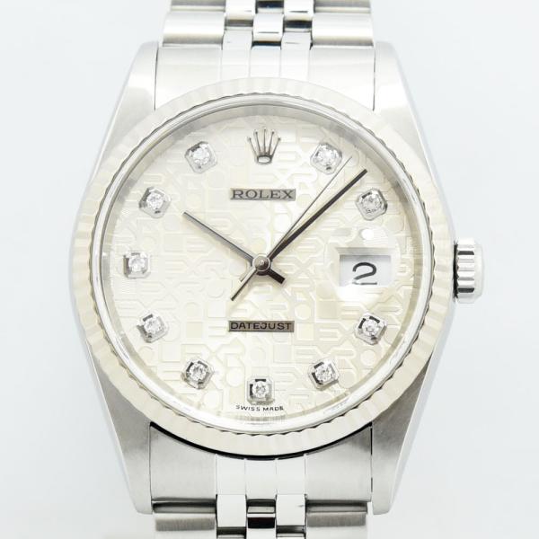 ロレックス 中古 メンズ ROLEX デイトジャスト 自動巻 16234G Y番 ダイヤ ステンレス...