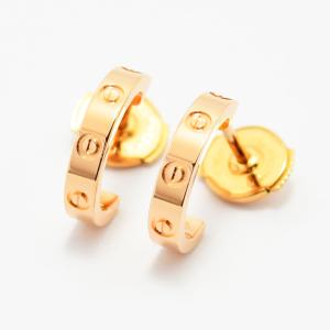 【極美品】LOVE フープ ピアス　スモールモデル　イエローゴールド LOVE（Cartier） カルティエ LOVEフープイヤリング スモールモデル