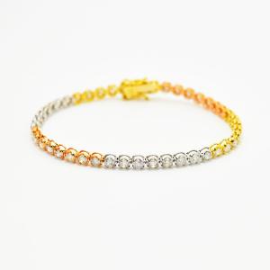 K14PG ダイヤモンド　5.00 テニスブレスレット ブラウンダイヤモンド 5.00 ブレスレット テニスブレスレット K14PG