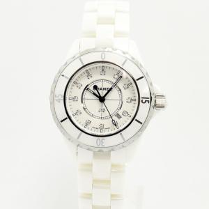 シャネル CHANEL H2123 J12 ダイヤモンド 白セラミック クォーツ ボーイズ 良品 _908465 CHANEL（シャネル） CHANEL H2123 J12 ダイヤモンド 白セラミック