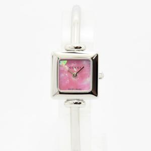 稼働/付属品あり グッチ 6800L ピンクシェル GG柄 バングルウォッチ GUCCI（グッチ） 腕時計 6800L バンブーバングルウォッチ ステンレス
