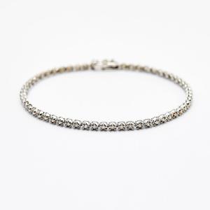 K14WG ホワイトゴールド ブレスレット ダイヤモンド 1.00ct テニス