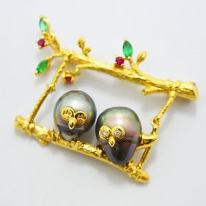 TASAKI（タサキ） ブローチ 田崎 クンツァイト 47.22 ダイヤモンド