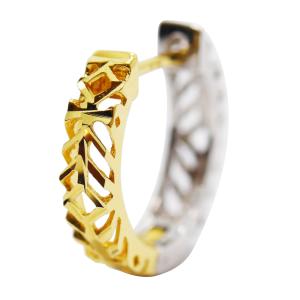 ピアス メンズ レディース フープ ドロップ K10 10金 中折れ 片耳 片側