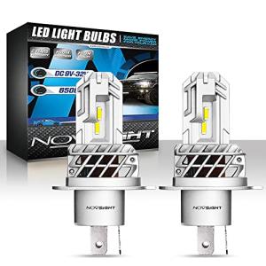 NOVSIGHT H4 Hi/Lo LEDヘッドライト 車/バイク用 一体型 ledバルブ 6000K ホワイト 爆光 10000LM DC12