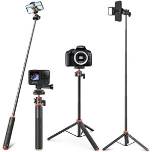 スマホ三脚 自撮り三脚 130cm三脚 三脚 スマホ スタンド カメラ アクションカメラ 三脚 GoPro 三脚 自由雲台 コールドシュー付きi