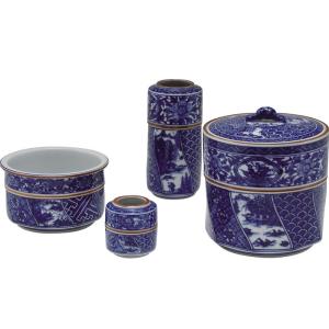 皆具 かいぐ 紺紫交趾 菊唐草 谷口菁嵐作 茶道 茶道具 交趾焼 菊唐草