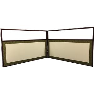 京間：コマ繋無し）茶道具 風炉先屏風 風炉先 1尺8寸 桑枠 角丸 裏網代