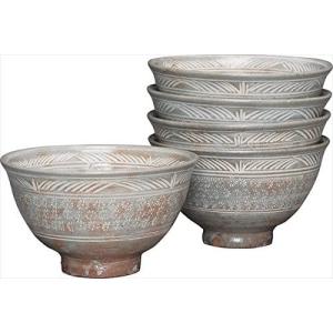 茶道具 抹茶碗 数茶碗 菊唐草 天目型 10客 田中香泉作 : 創業大正七年