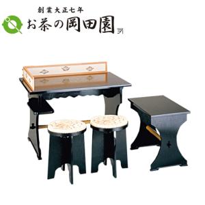 茶道具】 末広棚 即中斎宗匠好写 小川湖舟作 椅子二客付 立礼-35