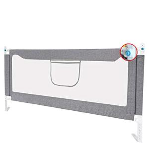 ベッドフェンス ベッドガード 180cm ベッドガード フェンス 垂直的に昇降できたり お子様のベッドからの転倒を防ぐ 組み立ても簡単 日本語説