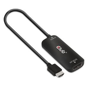 Club3D HDMI オス to DisplayPort メス 4K120Hz 8K30Hz アクティブ アダプタ Micro USB給電付き