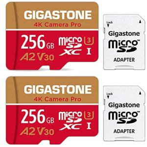 Gigastone 256GB マイクロSDカード A2 V30 2pack 2個セット Ultra HD 4K ビデオ録画 高速4Kゲー