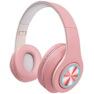 Bluetooth ヘッドホン ワイヤレスヘッドホン 密閉型 重低音 オーバーイヤーヘッドホン マイク付き 折りたたみ RGB LED付き 有線