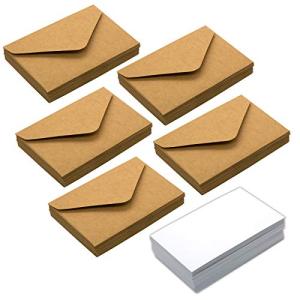 TSUKURIRO 名刺 サイズ クラフト紙 封筒 カード 各100枚 セット プレゼント 贈り物 イベント