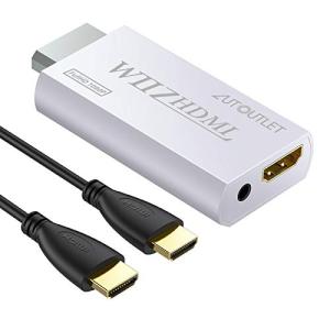 AUTOUTLET Wii to Hdmi アダプタ 1M HDMIケーブル付き コンバーター Wii2HDMI ビデオ オーディオ 3.5mm
