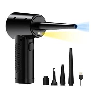 ZenCT エアダスター 電動 6000mAh 3段階風量調整 TYPE-C対応 USB充電 LEDライト搭載 4種類掃除ノズル コードレス 強