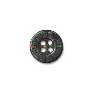 期間限定20％OFF／ 文字入り四つ穴シェルボタン（SB1001） 13mm 黒（黒