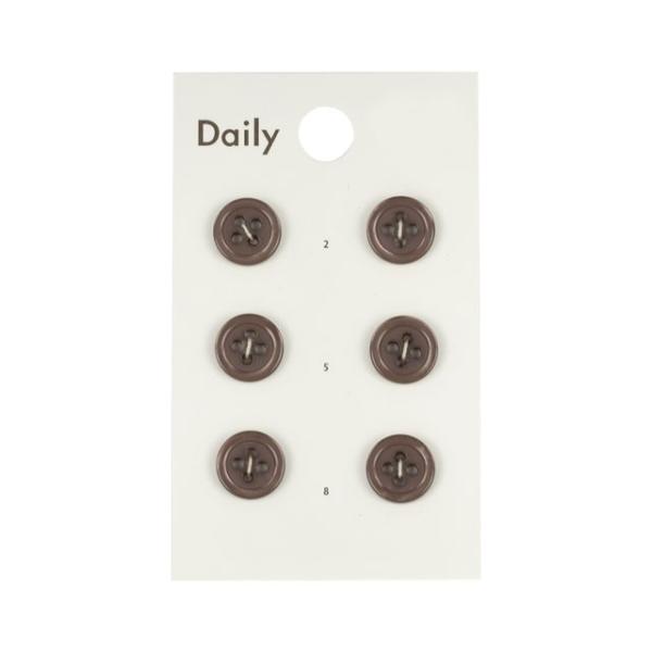 ボタン Daily 貝調ポリエステル4つ穴ふちあり（OKDB-001） 10mm CGRY.ココアグ...