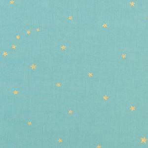 生地 ブロードラメプリント 星（KTS7130） 103.ミントブルー 09Bk23_