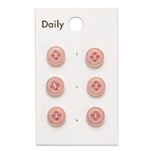 ボタン Daily 貝調ポリエステル4つ穴ふちあり（OKDB-001） 10mm LP.ライトピンク...