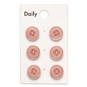 ボタン Daily 貝調ポリエステル4つ穴ふちあり（OKDB-003） 13mm LP.ライトピンク...