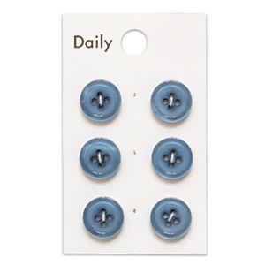 ボタン Daily 貝調ポリエステル4つ穴ふちあり（OKDB-003） 13mm BL