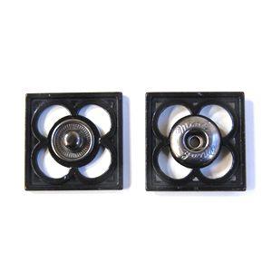スナップボタン ディスクスナップC 角型フラワー 25mm BN.ブラックニッケル 1組入 08Bg...