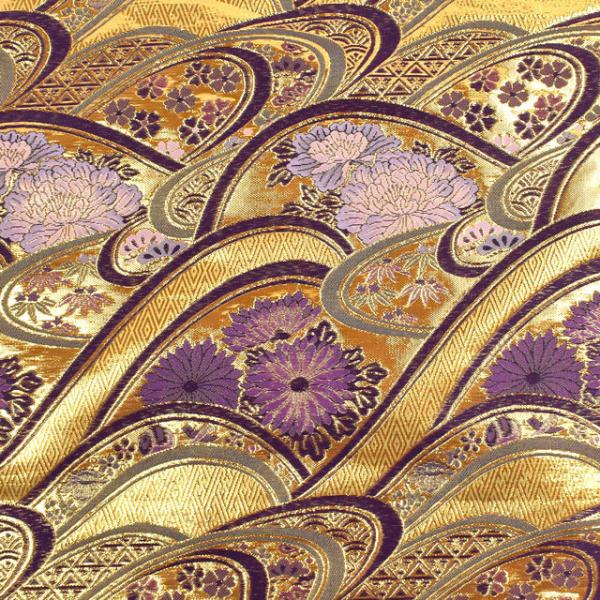 ＼期間限定20％OFF／ 金襴生地 錦林三丁 菊（5592-A-3） 紫 09Bh18_