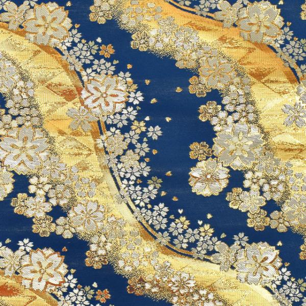 ＼期間限定20％OFF／ 金襴生地 錦林三丁 さくら・さくら（6237-9） 青 09Bh18_