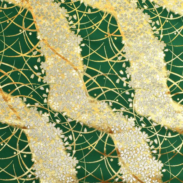 ＼期間限定20％OFF／ 金襴生地 錦林三丁 桜林（5560） 56.緑 09Bh18_