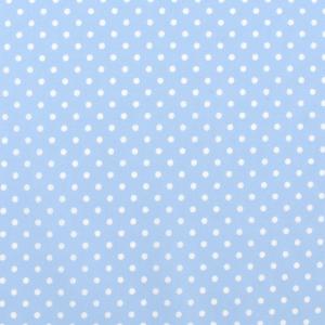 生地 水玉ブロード（288190-2） 2-33.ベビーブルー地×白 09Bk23_